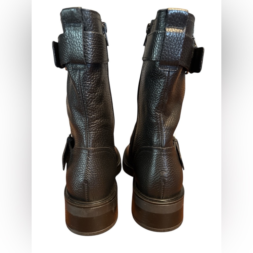 Steve Madden women’s Nolan boots black silver buckle moto Size 10 runs small NIB - Picture 2 of 8